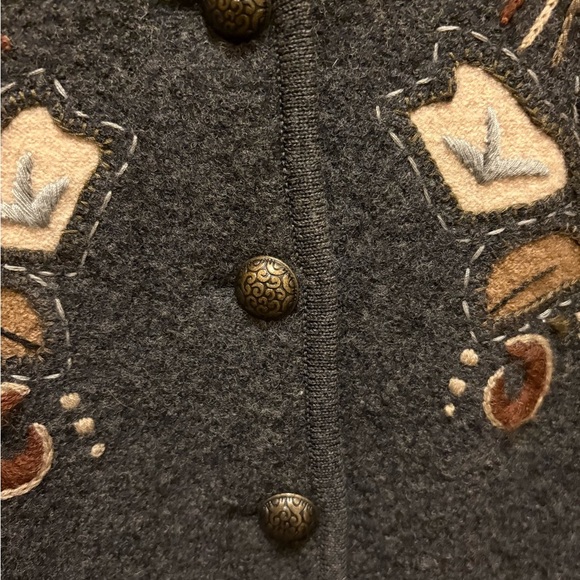 Icelandic Design Wool Embroidered Cardigan Jacket Size M - Picture 7 of 13